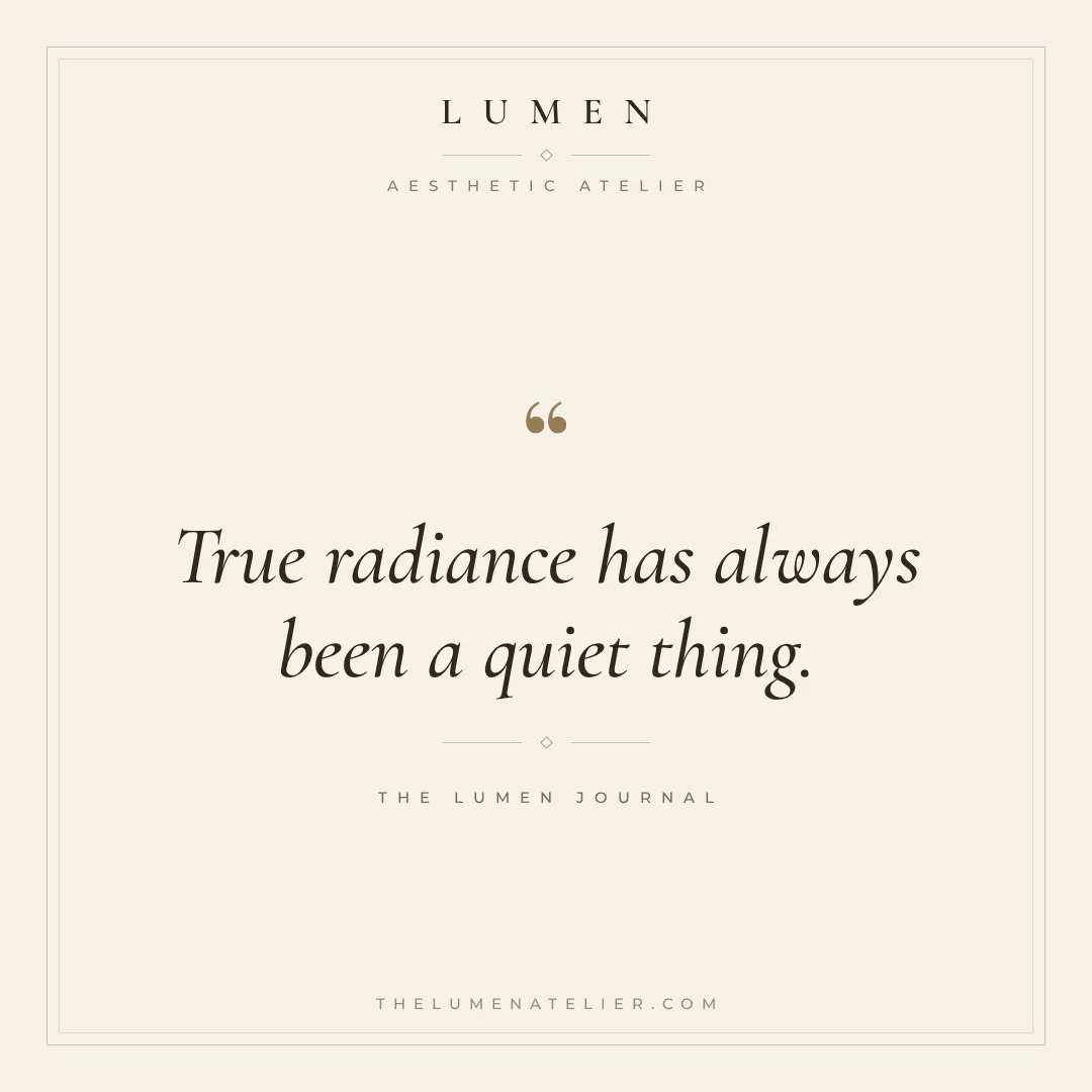 Sample framed ivory quote post design for a fictional luxury aesthetic atelier